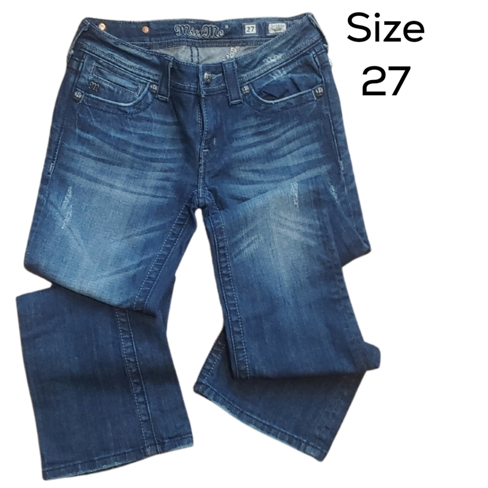 Size 27 Mid Rise Retro Blue Jeans - Picture 2 of 8